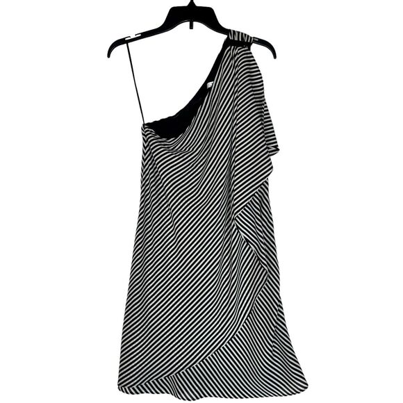 Halston Dress One Shoulder Striped - Picture 1 of 8